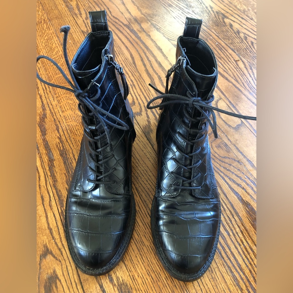 Sam Edelman Black Snakeskin Boots